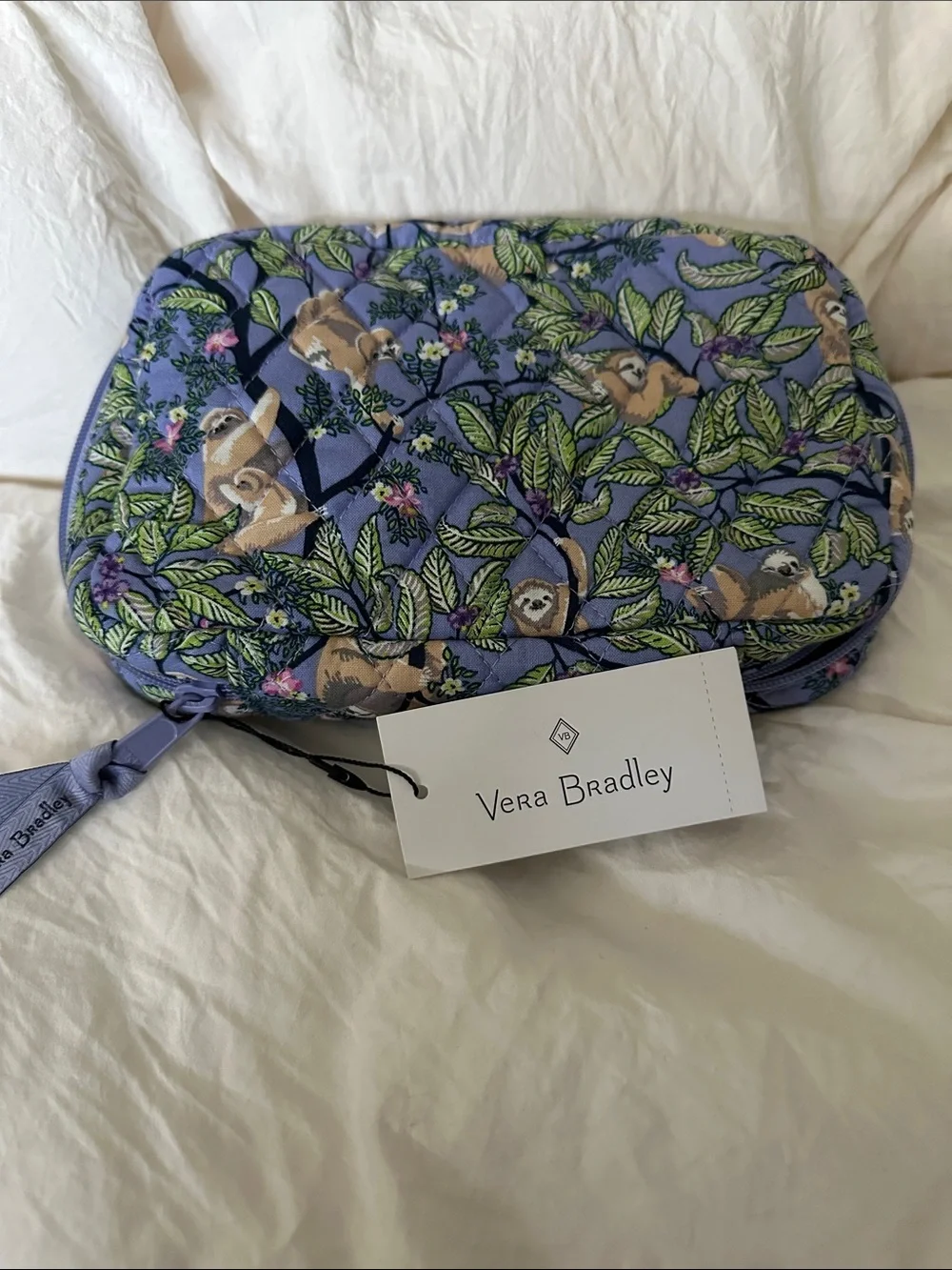 Vera Bradley Lavender Floral Sloth Quilted Tech/Cord Organizer NWT
